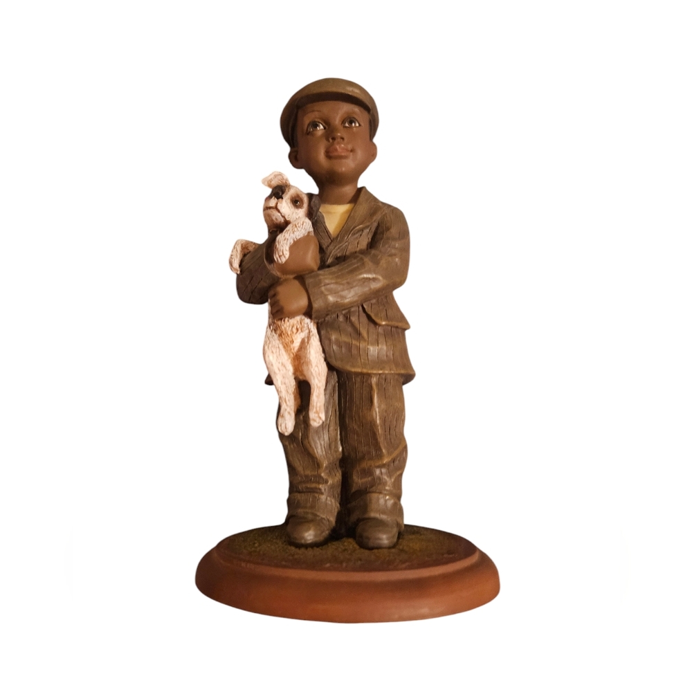 EMMA JANE'S BABIES "BOOKER FOUND THE LOST PUPPY UNDER THE OLD BARN" FIGURINE
